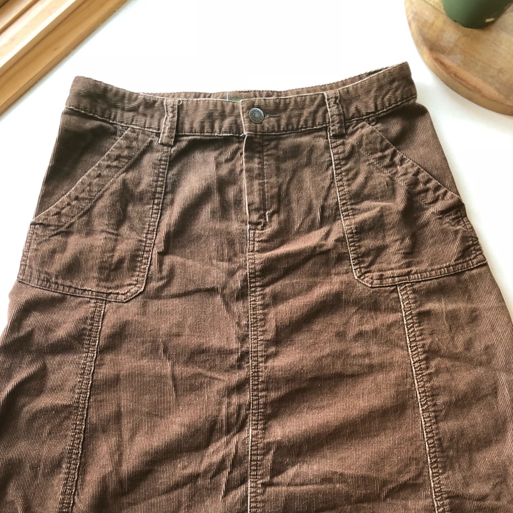 Eddie Bauer Brown Corduroy Skirt